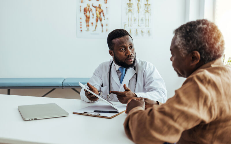 Black man in medical consultation 