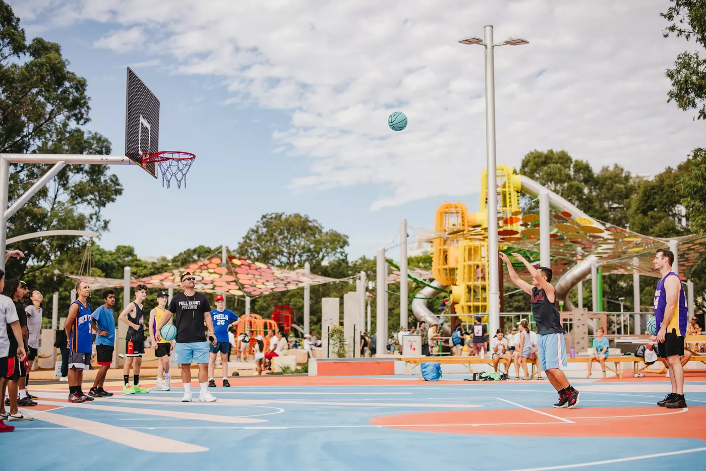 Outdoor basketball court
