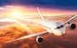 Airplane in flight that includes copper-beryllium parts, including connectors