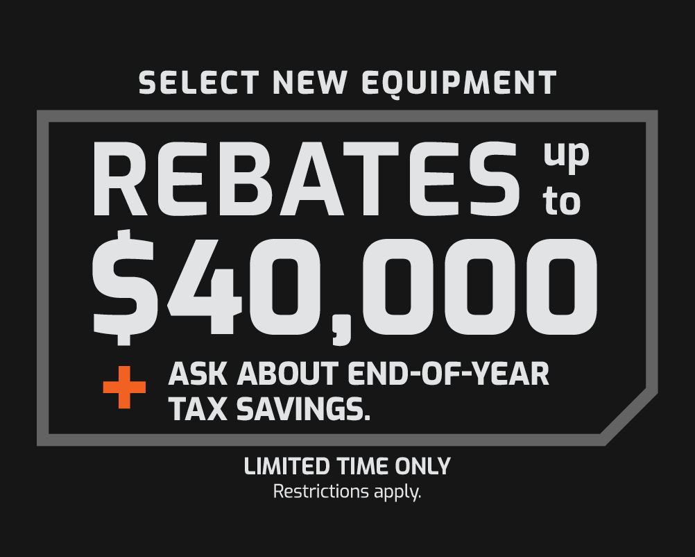 The DEVELON up to $40,000 in rebates offer.