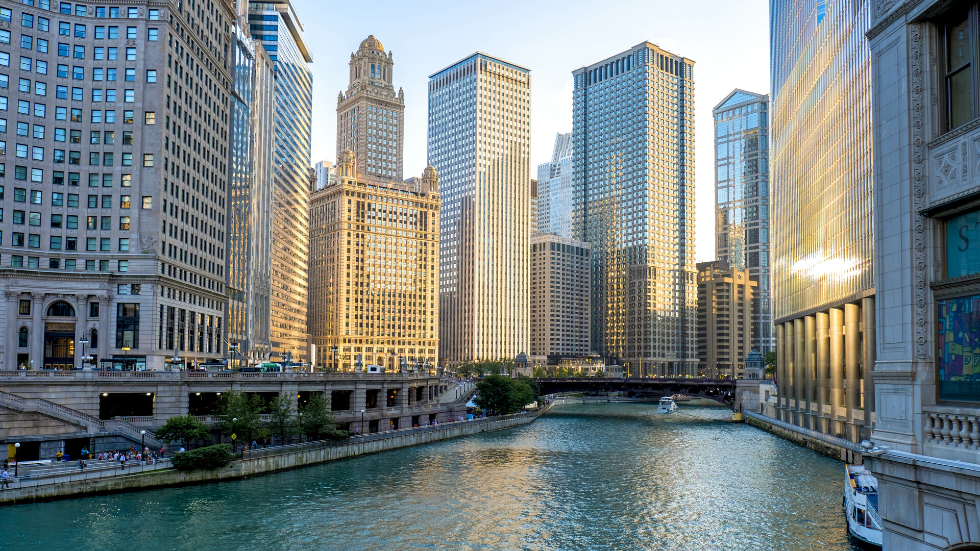 Downtown Chicago during the Sunset