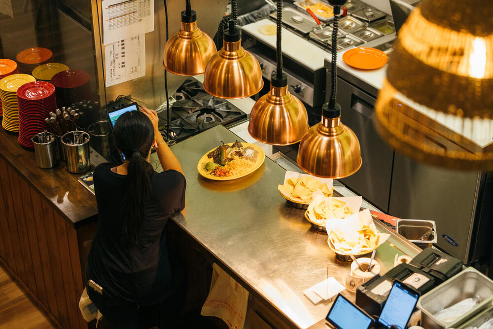 customers ordering at a restaurant