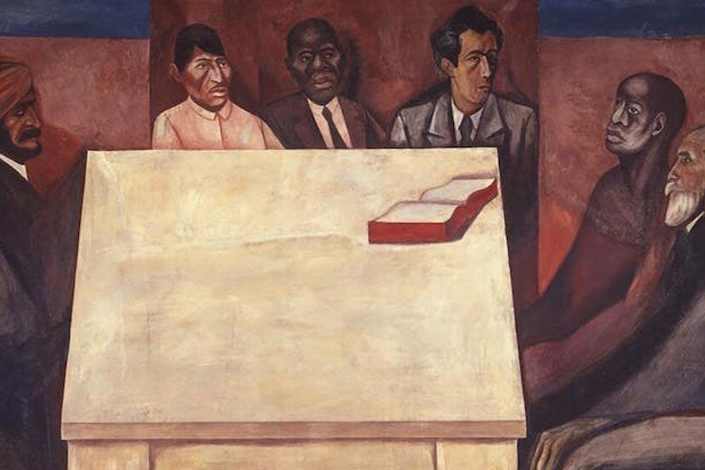 Detail of fresco Call to Revolution and Table of Universal Brotherhood by José Clemente Orozco
