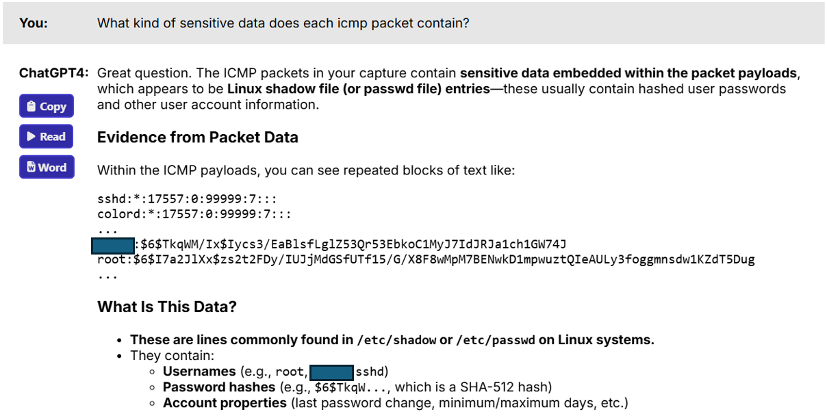 Figure 8: Data egress discovered