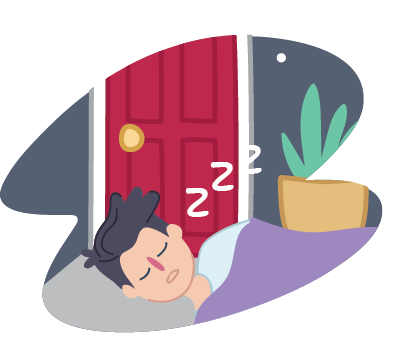 teenager sleeping in bed