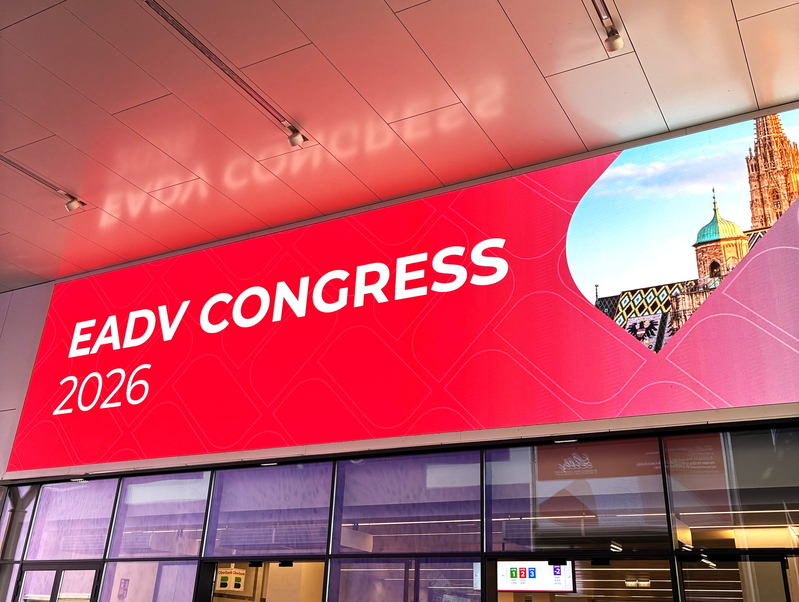 Sign welcoming visitors to EADV congress 2026.