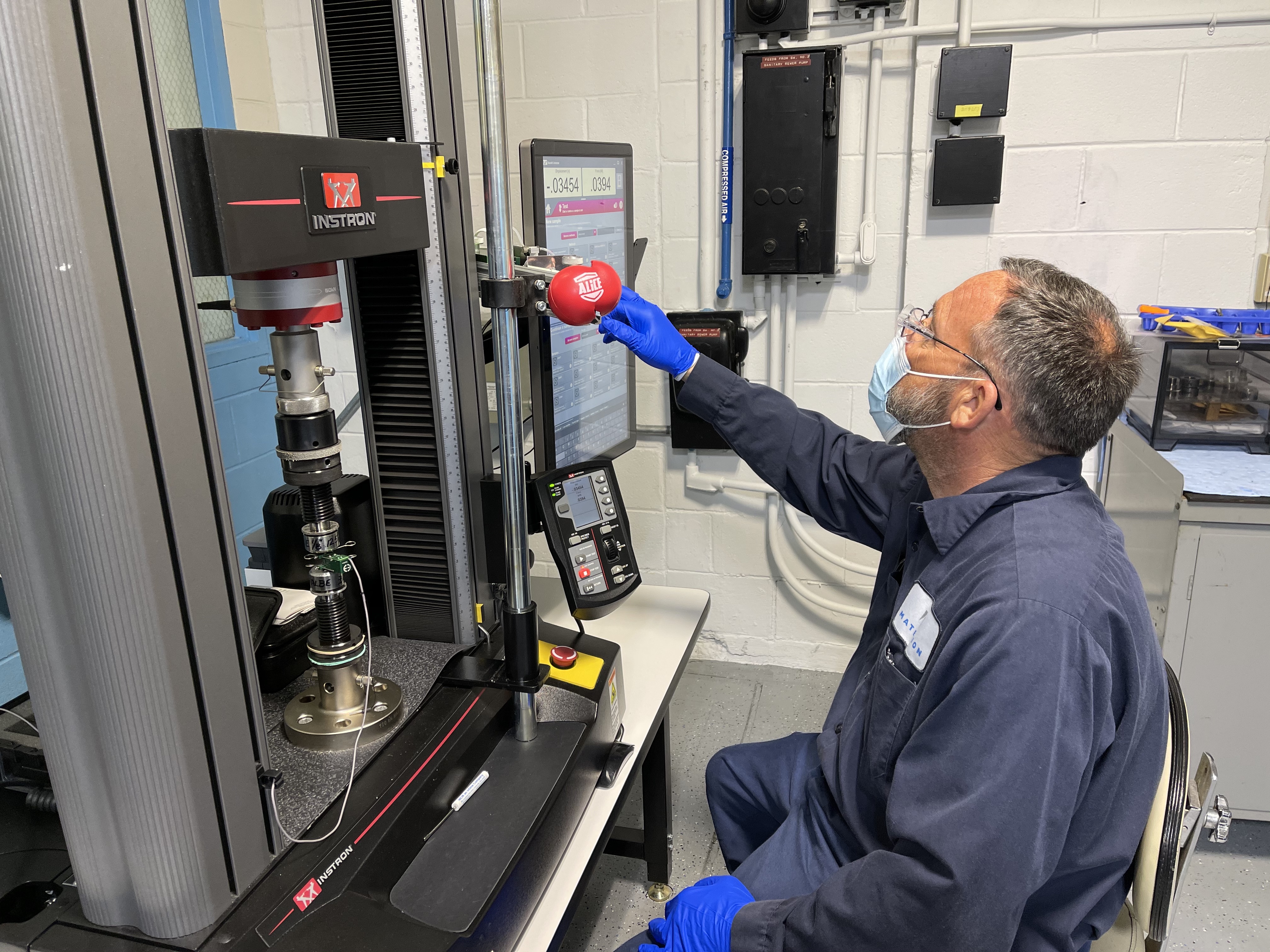 Worker at Materion's additive lab in Elmore