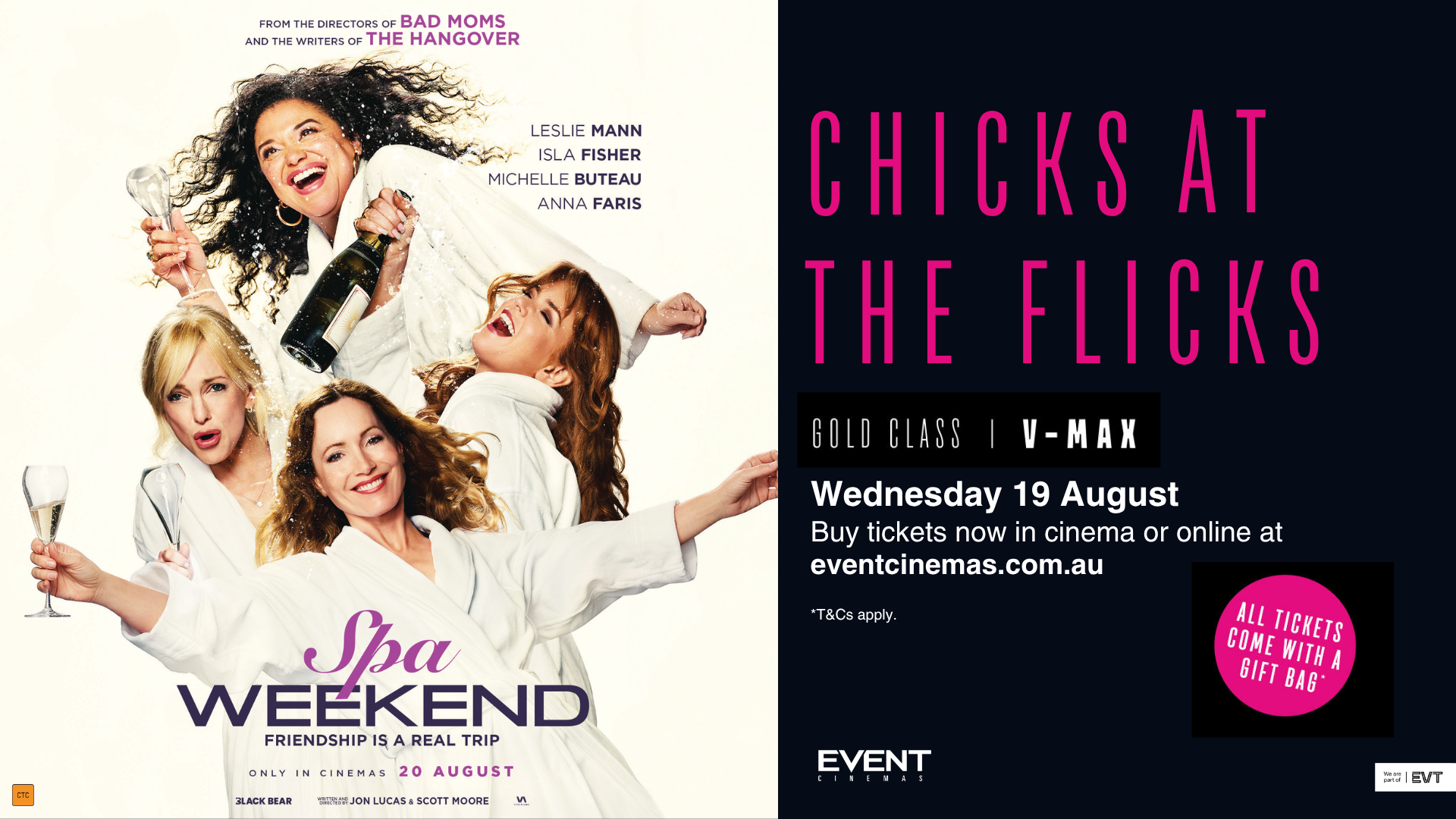 Chicks at the Flicks Advance Screening of 'Spa Weekend' at Event Cinemas