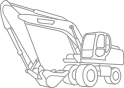 Crawler Excavator Line Drawing