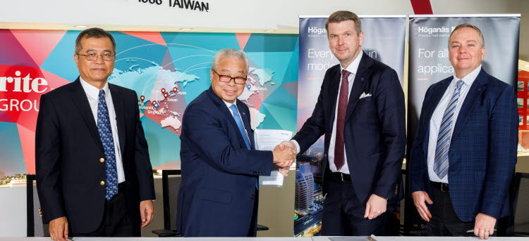 H&ouml;gan&auml;s AB and Porite TAIWAN Co., Ltd. announce strategic partnership for near zero sponge iron powder