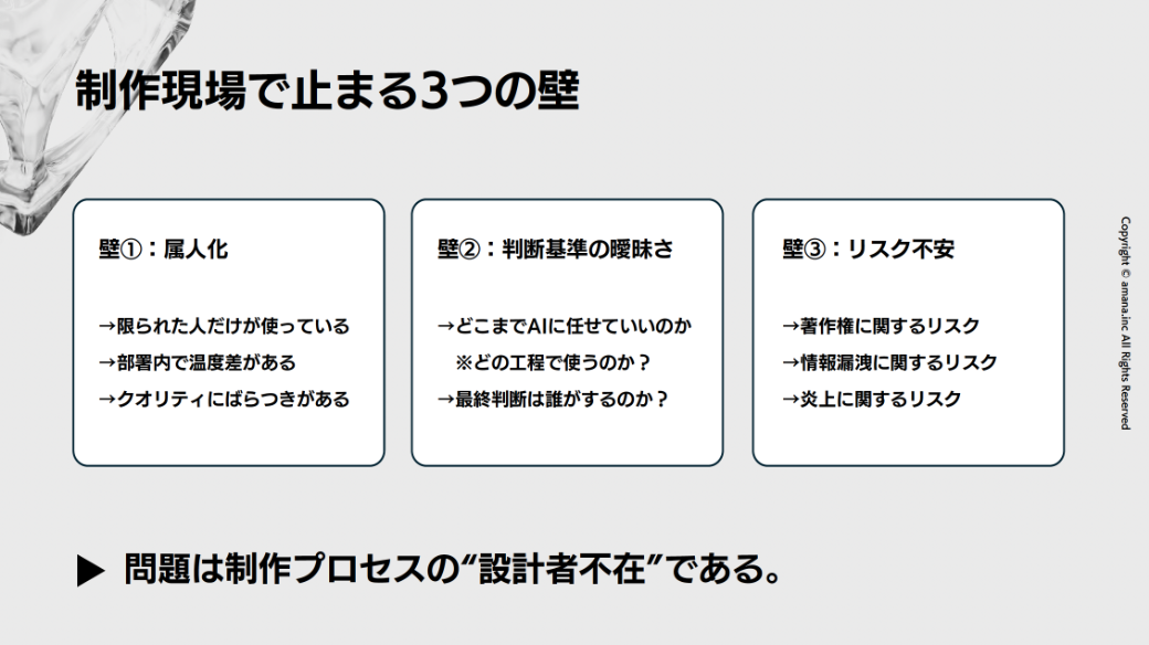 企業のAI促進を阻む3つの壁