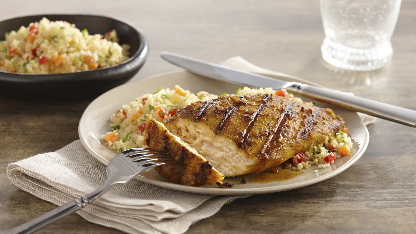 Plate of Grilled Moroccan Spiced Chicken