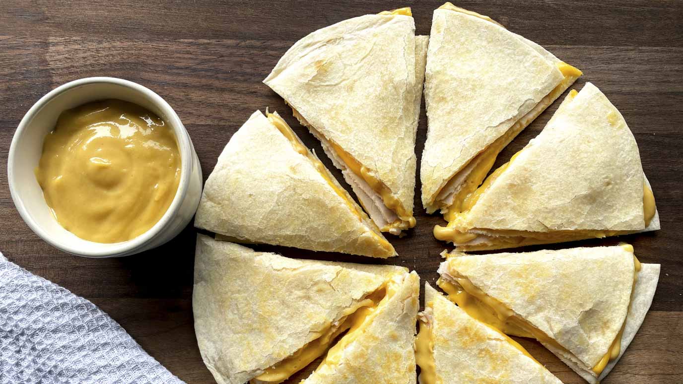 Turkey Quesadillas with a Dipping Sauce