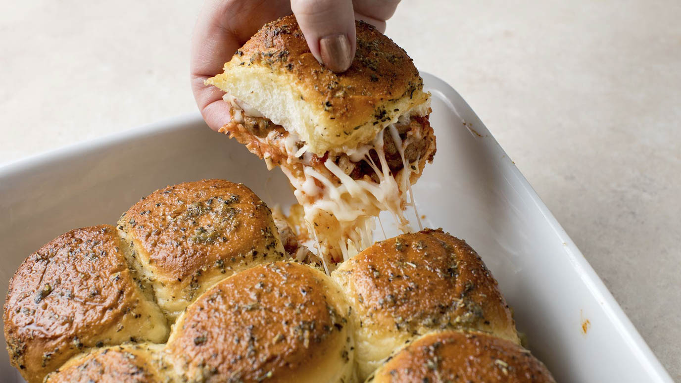 Pull Apart Garlic Bread Meatball Sliders