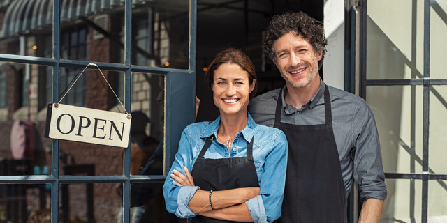 Small business owners couple