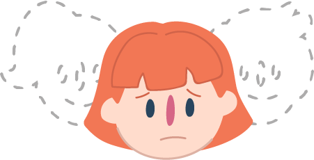 A person's face with dotted outlines of faces on both sides
