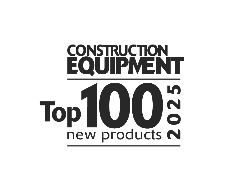 The Construction Equipment magazine Top 100 New Products of 2025 logo.