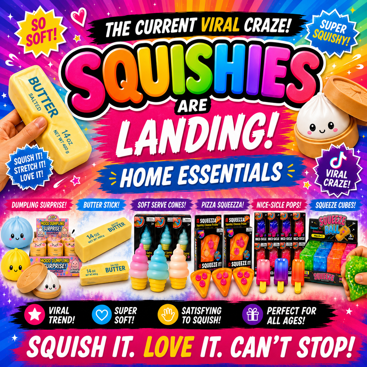 Squishy toys and Sensory fidget toys available at Home Essentials Eastland Shopping Centre