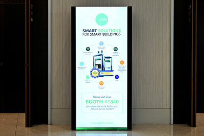example of a backlit panel displaying an advertisement from the sponsor