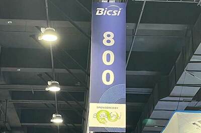 Example of an Aisle Banner hanging from the ceiling at BICSI Beyond