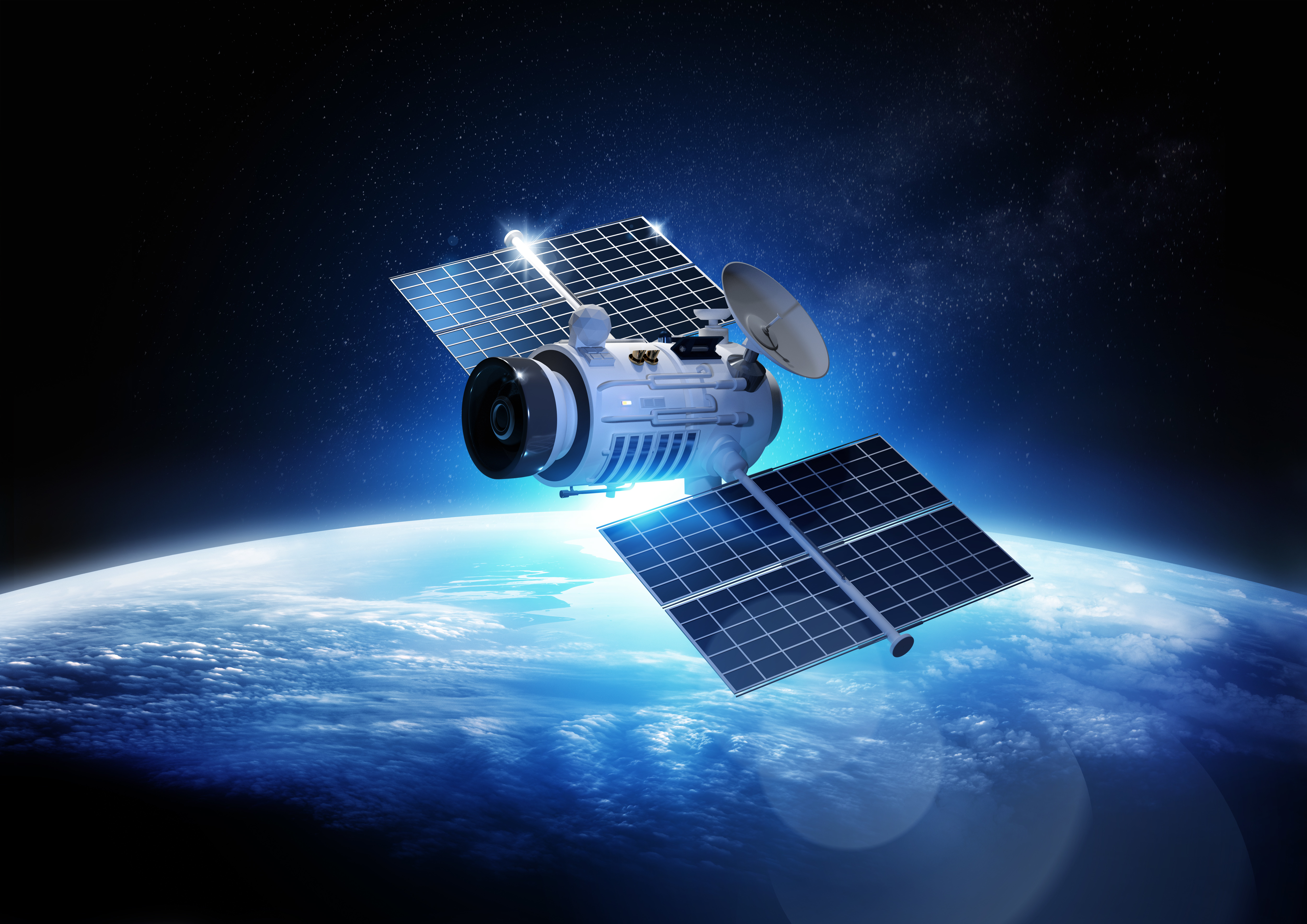 Weather Satellite application using MMCs Orbiting Above Earth