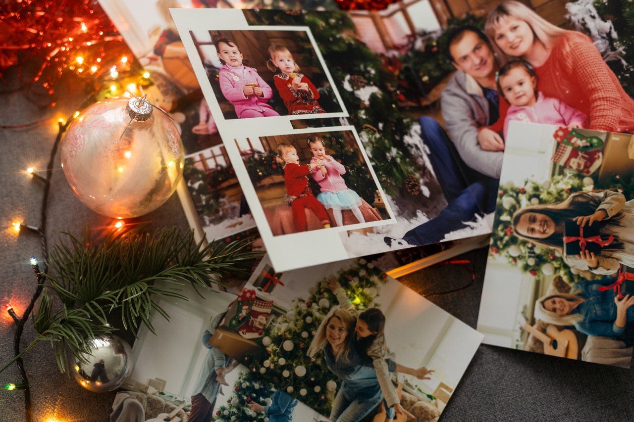 Decorar árbol de Navidad con fotos