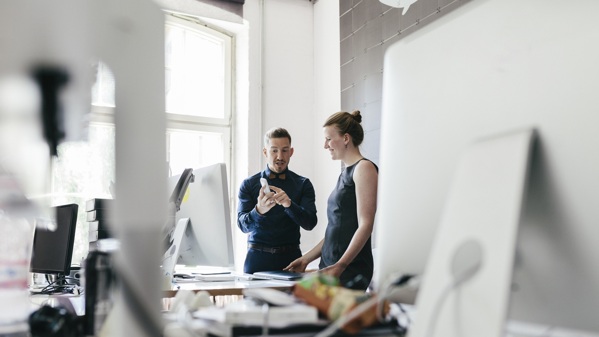 Startup Business Manager Talking To Employee