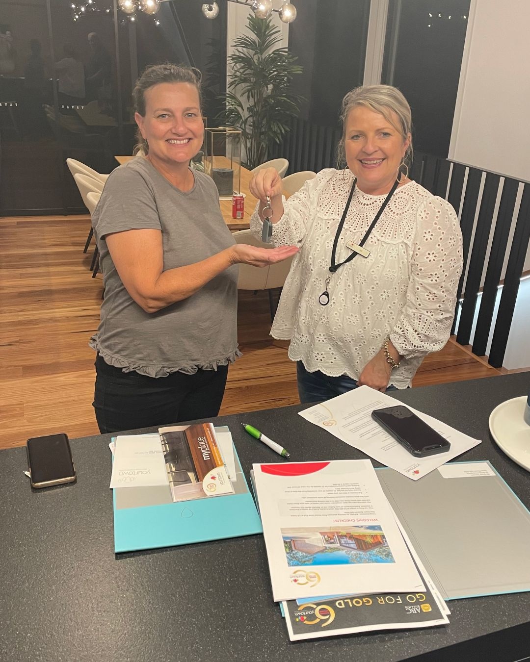 Draw 510 winner being handed the keys to her new home by our Fundraising Operations Manager, Jo