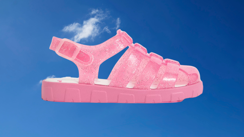 Pink glitter jelly sandal