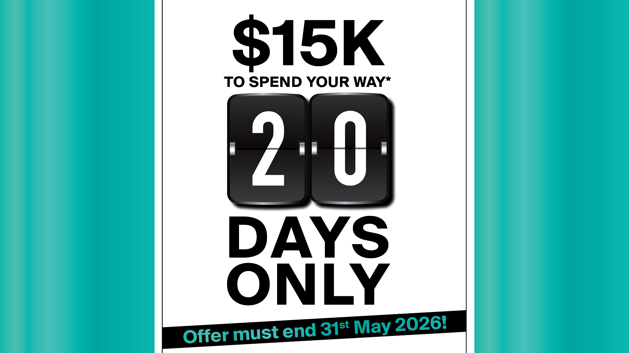 $15k off for 20 days