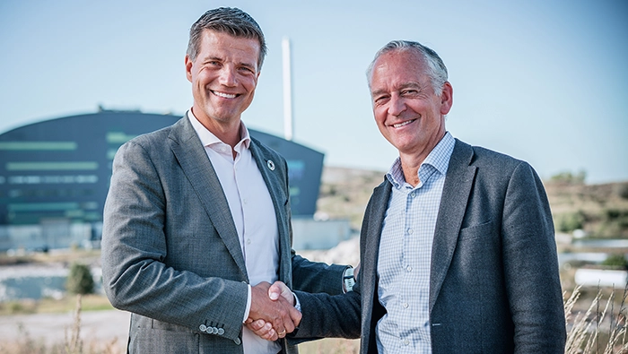 Stefan H&aring;kansson, VD, &Ouml;resundskraft och Henrik Ager, VD och CEO H&ouml;gan&auml;s AB