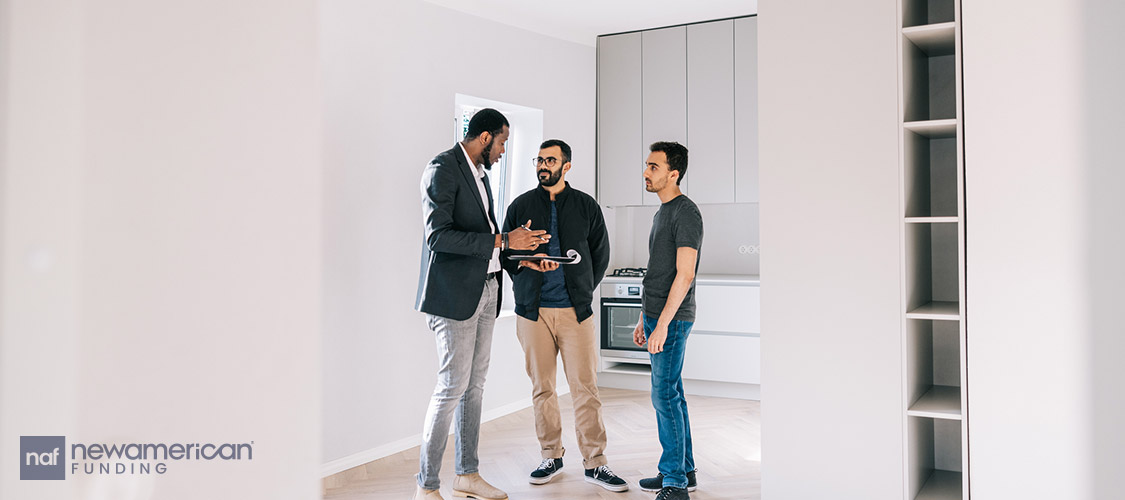 men accessing a home