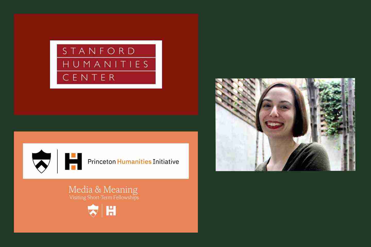 Headshot of Julie Beth Napolin next to logos for the Princeton Humanities Initiative and the Stanford Humanities Center