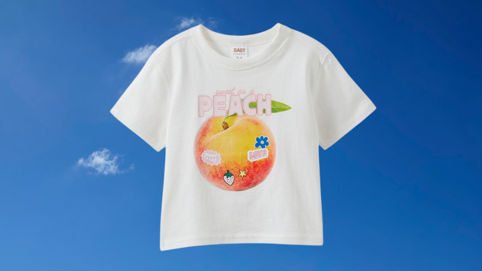 Peach print tee