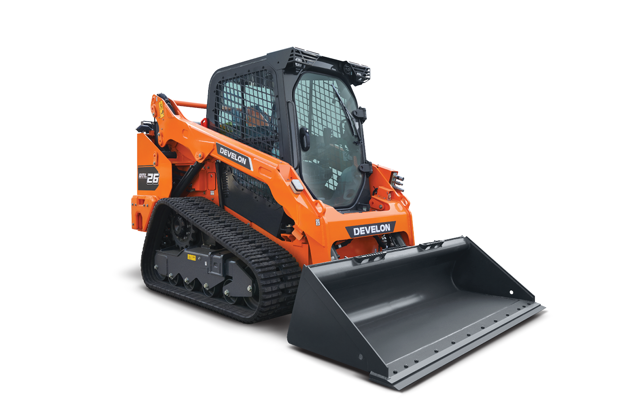 Cut out background of the DEVELON DTL26 compact track loader. 