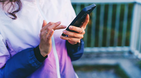 customer using mobile phone