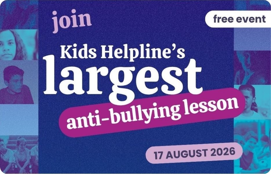 Image promoting Kids Helpline's largest anti-bullying lesson on 17 August 2026