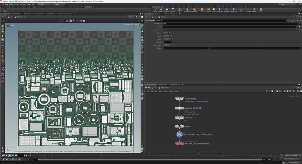 ・UV1の作成とライトベイク（LightMap Bake）