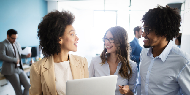 Successful group of business people at work in office