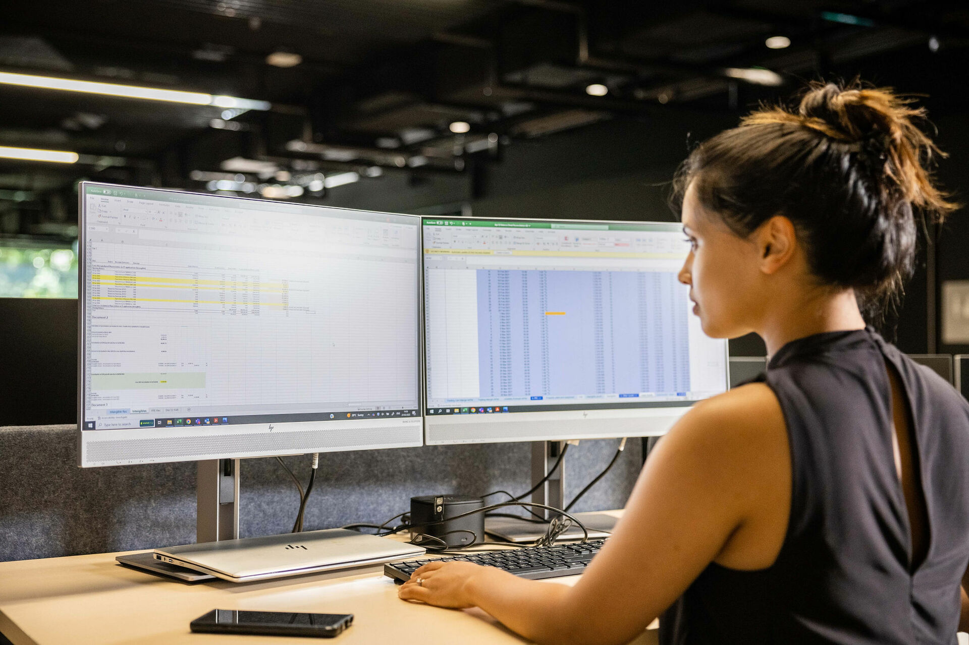 Woman working on computer