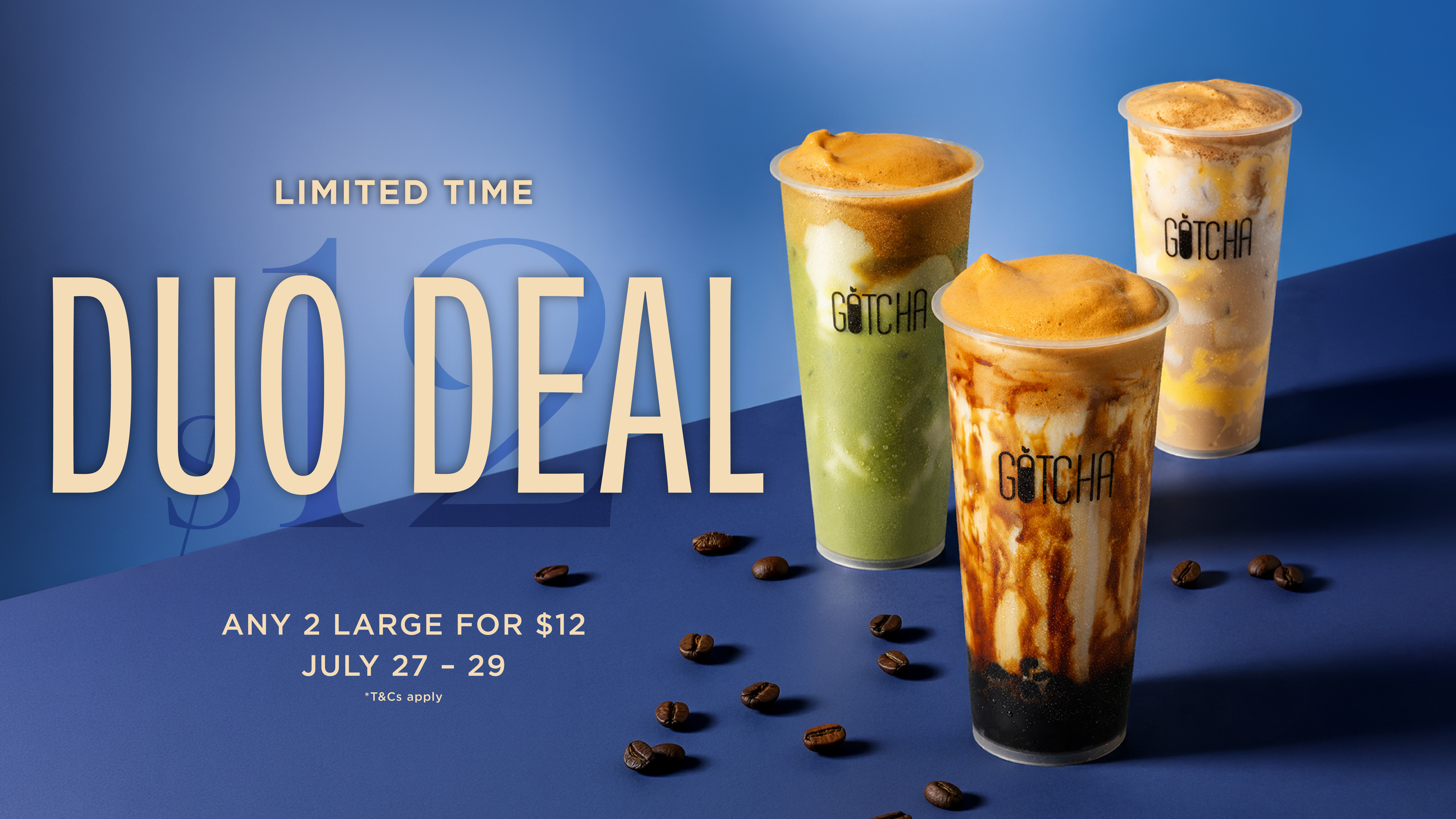 Gotcha Fresh Tea Dalgona Duo Deal 2 Large for $12