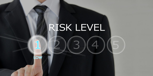 Business man choosing risk level
