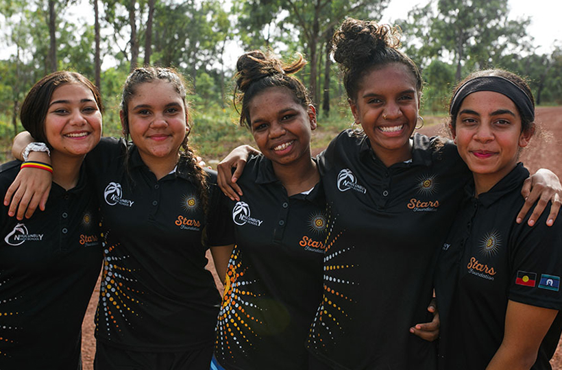 Picture of five indigenous teenage girls Vocus is supporting through Star Foundation Education