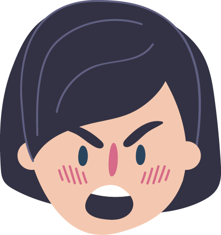 Face of person looking angry