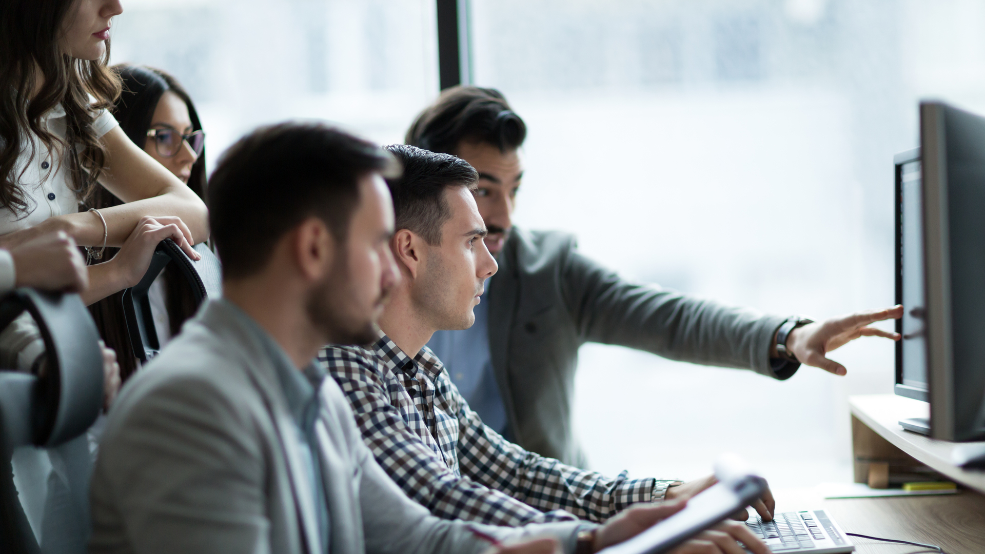 Picture of business people working together in office