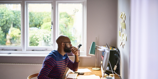 Man working at home