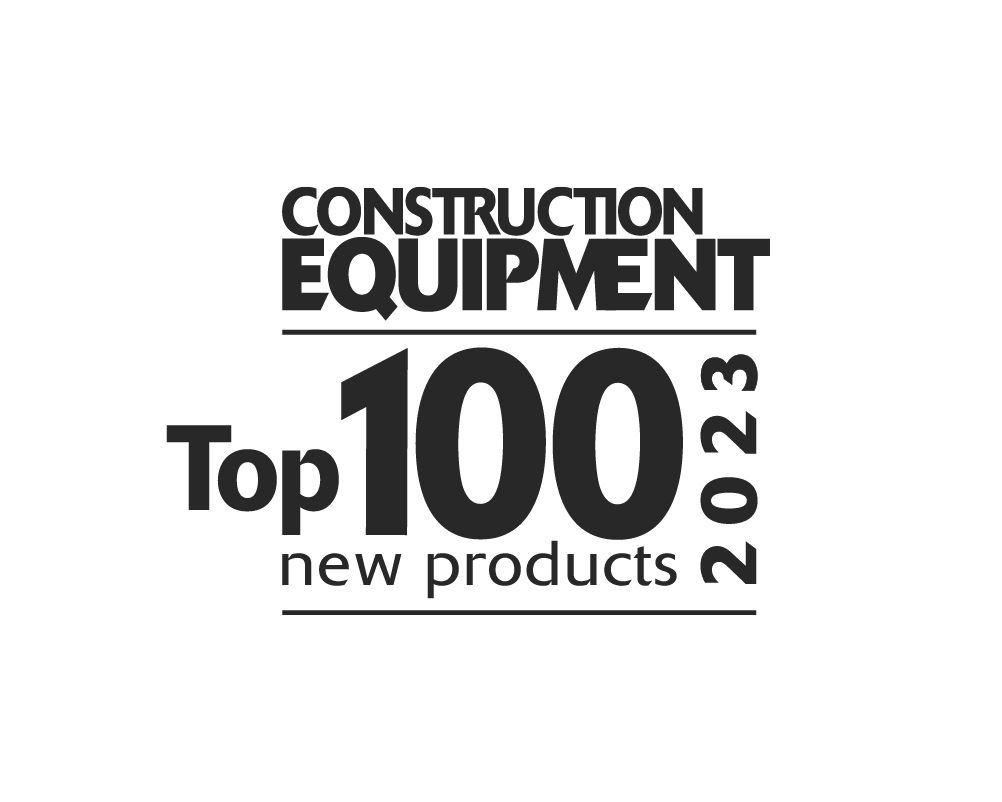 The Construction Equipment magazine Top 100 New Products of 2023 logo.