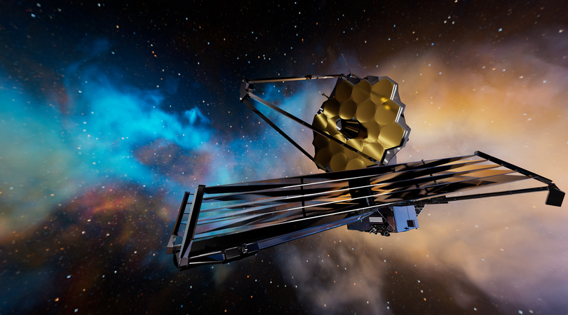 James Webb Space Telescope with 18 beryllium mirrors 