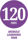 Icon of the number 120 in a purple circle, with the text