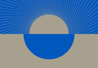 Formas gráficas azules y grises de HOYA